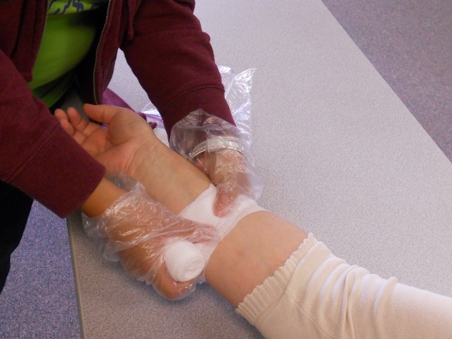 Wrapping Bandage Around Wrist